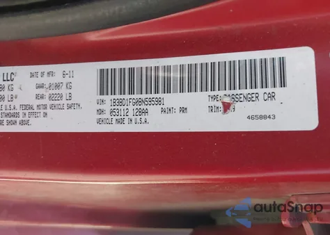 2011 Dodge Avenger Mainstreet from USA, damaged, VIN 1B3BD1FG0BN595981